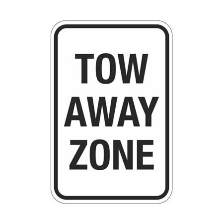 Tow Away Zone Sign 12"x18"